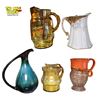 Image 1 : Collection of Vintage and Antique Glass, Ceramic and Porcelain Pitchers 19th-20th Century