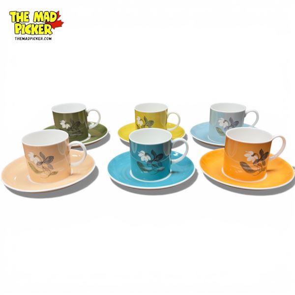 Susie Cooper for Wedgwood Demitasse Cups & Saucers Set, Various Pastel Colors