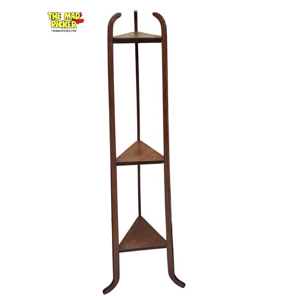 Newridge Home Goods Edenton 4-Shelf Corner Bookcase Walnut Finish 16in X 49in