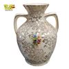Image 1 : H & K Tunstall Ceramic Vase 4.5in White Base with Silver Floral Pattern and Handles