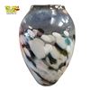 Image 1 : 9.5in Tall Mid-Century Modern Hand-Blown Multicolor Swirl Art Glass Vase