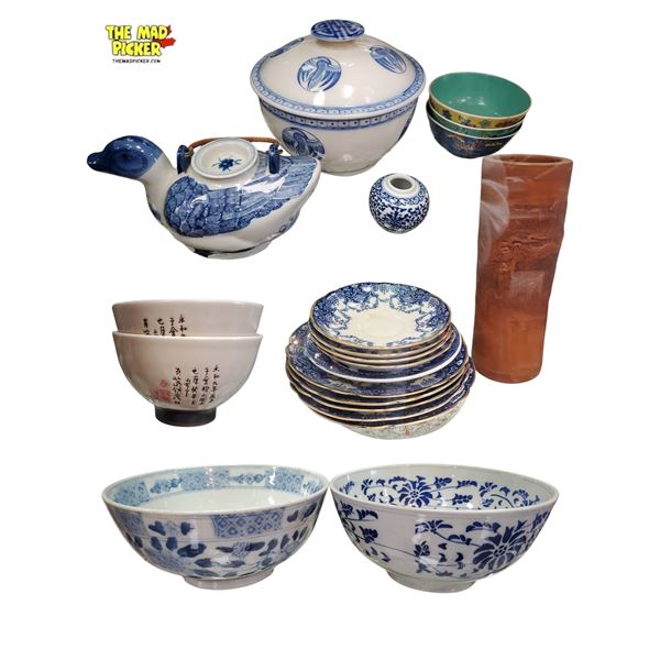 Collection of Chinese Blue and White Porcelain Ceramics Qing Dynasty