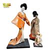 Image 1 : Vintage Japanese Geisha Dolls in Silk Kimonos 20th Century Set Tallest 13.5in