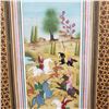 Image 2 : Vintage Persian Miniature Hunting and War Scene Khatam Frame 8.5 X 18.5in Iran