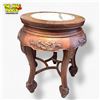 Image 1 : Chinese Hand-Carved Solid Rosewood Plant Stand with Marble Top 20in Tall 17in Wide