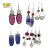 Image 1 : 6 New Pairs of Sterling Silver Gemstone Earrings for Pierced Ears (all stamped .925) Total weight: 6