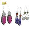 Image 2 : 6 New Pairs of Sterling Silver Gemstone Earrings for Pierced Ears (all stamped .925) Total weight: 6