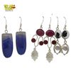 Image 3 : 6 New Pairs of Sterling Silver Gemstone Earrings for Pierced Ears (all stamped .925) Total weight: 6