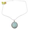 Image 1 : New .925 Sterling Silver Larimar Pendant Necklace (37 mm pendant on a 24" chain) Total weight:  34 g