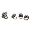 Image 2 : 4 New Gemstone Rings in Silver Settings (all stamped .925) -  Total weight: 46.1 grams