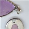 Image 2 : 3 New Gemstone Pendant in Silver Settings and 1 Chain (all stamped .925)  - Total Weight: 42.7 grams