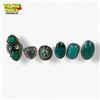 Image 1 : 6 New Large Gemstone Rings in Silver Settings - Turquoise, Golden Hills Turquoise, Chrysocolla Malac