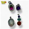 Image 2 : 4 New Large Gemstone Pendants in Silver Settings (all stamped .925) - Total Weight: 46 grams