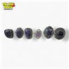 Image 1 : 6 New Polished Amethyst & Purple Charoite Rings in Silver Settings (all stamped .925) - Total weight