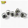 Image 2 : 6 New Polished Amethyst & Purple Charoite Rings in Silver Settings (all stamped .925) - Total weight