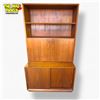 Image 1 : Poul Hundevad Style Mid-Century Teak Bookcase with Drop-Down Secretary Desk 39.5in X 18.5in X 72in