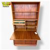 Image 2 : Poul Hundevad Style Mid-Century Teak Bookcase with Drop-Down Secretary Desk 39.5in X 18.5in X 72in
