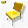 Image 1 : Vintage Yellow Lounge Chair with Chrome Frame 32in Tall Mid-Century Design