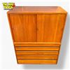 Image 1 : Poul Hundevad Style Mid-Century Modern Teak 2pc Cabinet Bar Cupboard  - 31 1/2in X 16in X 40 1/2in