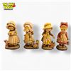 Image 1 : Set of 4 Anri Italy Hand-Carved Wood Figurines Sarah Kay Designs Limited Edition Set of 4 - 7in Tall