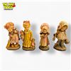 Image 1 : Set of 4 Anri Sarah Kay Hand-Carved Wood Figurines Italy 20th Century Approx. 7in Tall