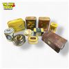 Image 1 : Collection of Vintage Decorative Lithographed Storage Tins Various Shapes and Designs