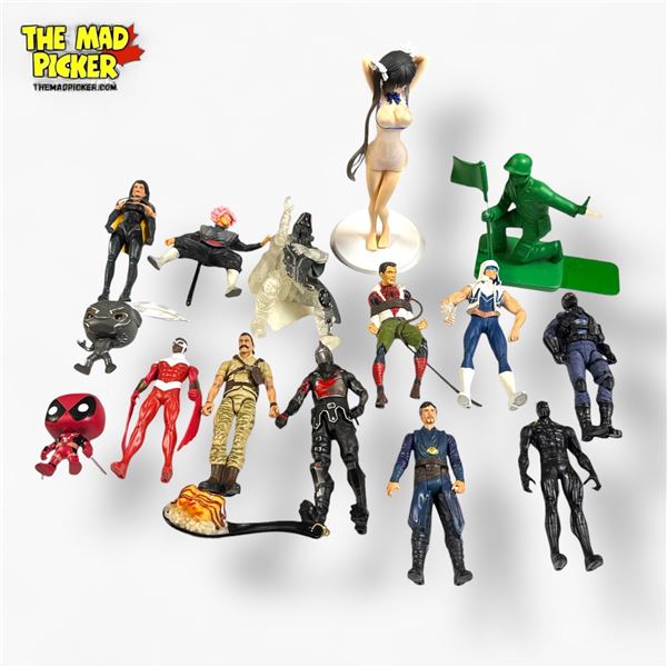 Assorted Action Figures Featuring Marvel and DC Comics Characters - Including Black Panther