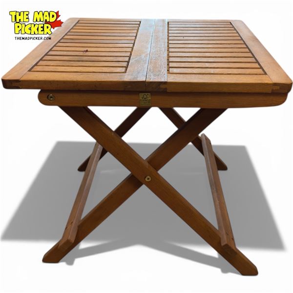 Acacia Wood Square Folding Bistro Table 19in X 19in X 19in Outdoor Use