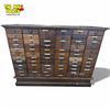 Image 1 : Antique Industrial Multi-Drawer Hardware Cabinet 58x16x44in Wood and Metal