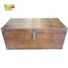 Image 1 : Antique Wooden Storage Chest Teak Pitara Dowry Trunk with Metal Reinforcements - 24in X 12in X 10in