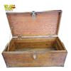 Image 2 : Antique Wooden Storage Chest Teak Pitara Dowry Trunk with Metal Reinforcements - 24in X 12in X 10in