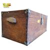Image 3 : Antique Wooden Storage Chest Teak Pitara Dowry Trunk with Metal Reinforcements - 24in X 12in X 10in