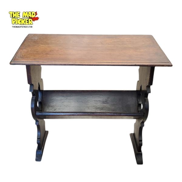 19th Century Style Trestle Library Table 26in X 13.5in X 25in