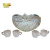 Image 1 : Mckee Glass Aztec Style Clear Pressed Glass Punch Bowl Set with 10 Cups