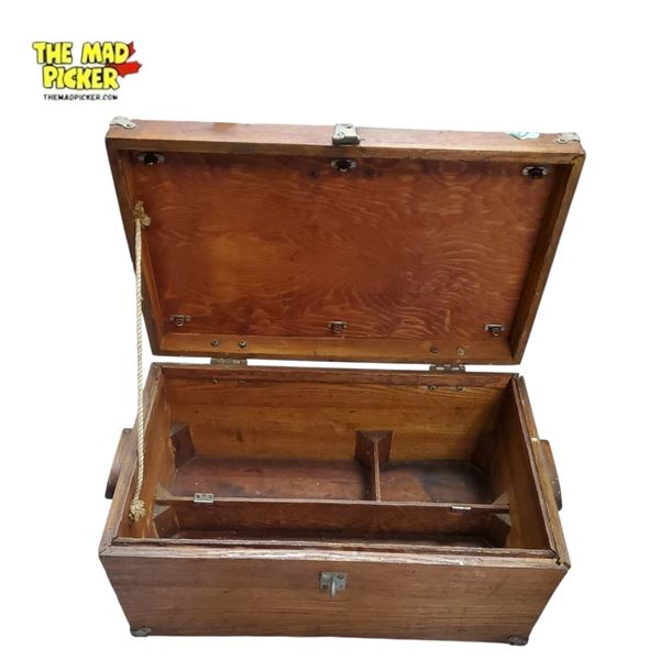 Victorian Style Campaign Chest 1850s-1900s Camphor/teak Wood Brass Hardware 21.5x12x10in