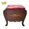 Image 3 : Antique Mahogany Piano Stool Red Floral Upholstered Seat Early-Mid 20th Century