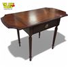 Image 3 : Bombay Company Style 1991 Drop Leaf Sheraton Mahogany Side Table with Drawer
