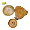 Image 2 : Set of Handcrafted Wooden Serving Bowls and Utensils Possibly Teak Wood