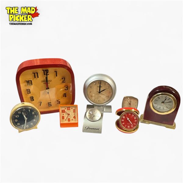 Group of Assorted Vintage Desk Clocks