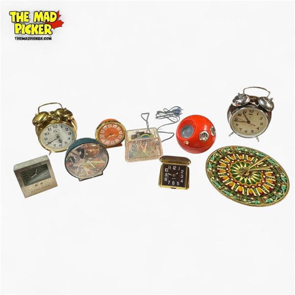 Group of Assorted Vintage Desk Clocks