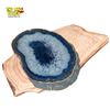 Image 2 : Blue Dyed Agate Slice and Petrified Wood Slice Coasters/decor Pieces