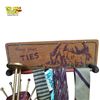 Image 2 : Vintage Tie Rack Set - Spinning Round Rack and Wooden Wall-Mounted Rack with Ties