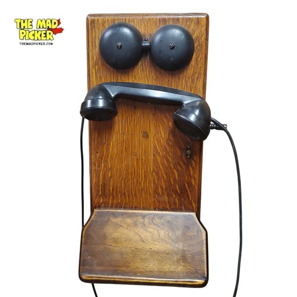 Antique Northern Electric Hand Crank Wall Phone Early 20th Century Wood