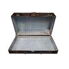 Image 3 : Vintage Wooden Suitcase with Blue White Pattern Interior - 28in X 16in X 9 1/2in