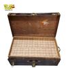 Image 3 : Vintage 1930s-1940s Brown Suitcase with Brass Locks and Plaid Interior 32in X 13in X 17 1/2in