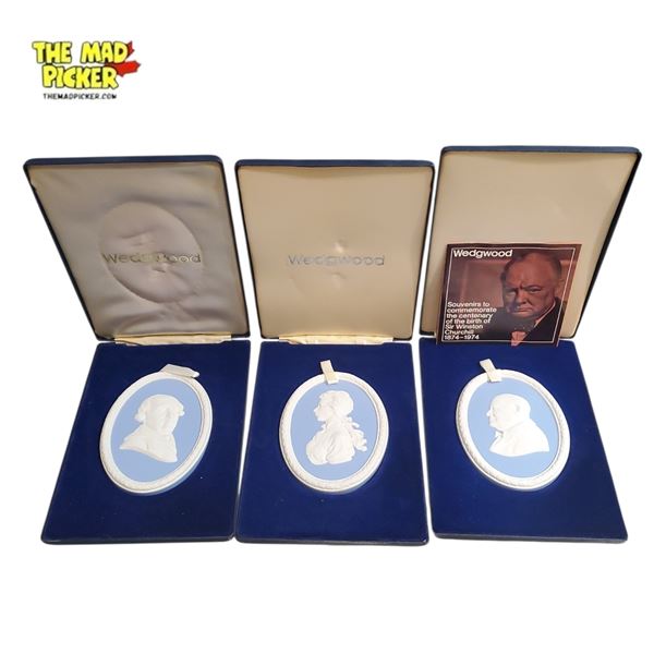 3pc Set Wedgwood Limited Edition - Sir Winston Churchill, HRH the Princess Anne & George Stubbs