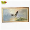 Image 1 : Framed "Eagle Flying" Painting on Canvas Signed by Artist - Approx. 52in X 29in