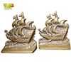Image 1 : Pair of  Vintage Brass Sailing Ship Bookends