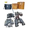 Image 1 : Group of Assorted Binoculars with Cases - Bushnell 7x35, Carl Wetzlar 10x50 Etc.