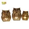 Image 2 : Set of 3 Vintage Metal Owl Figurines - Tallest One 5 12/2in Tall